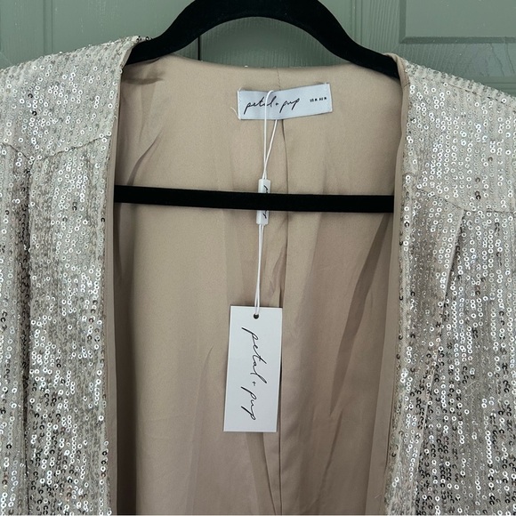 NEW silver sequin relaxed fit blazer - Picture 5 of 7